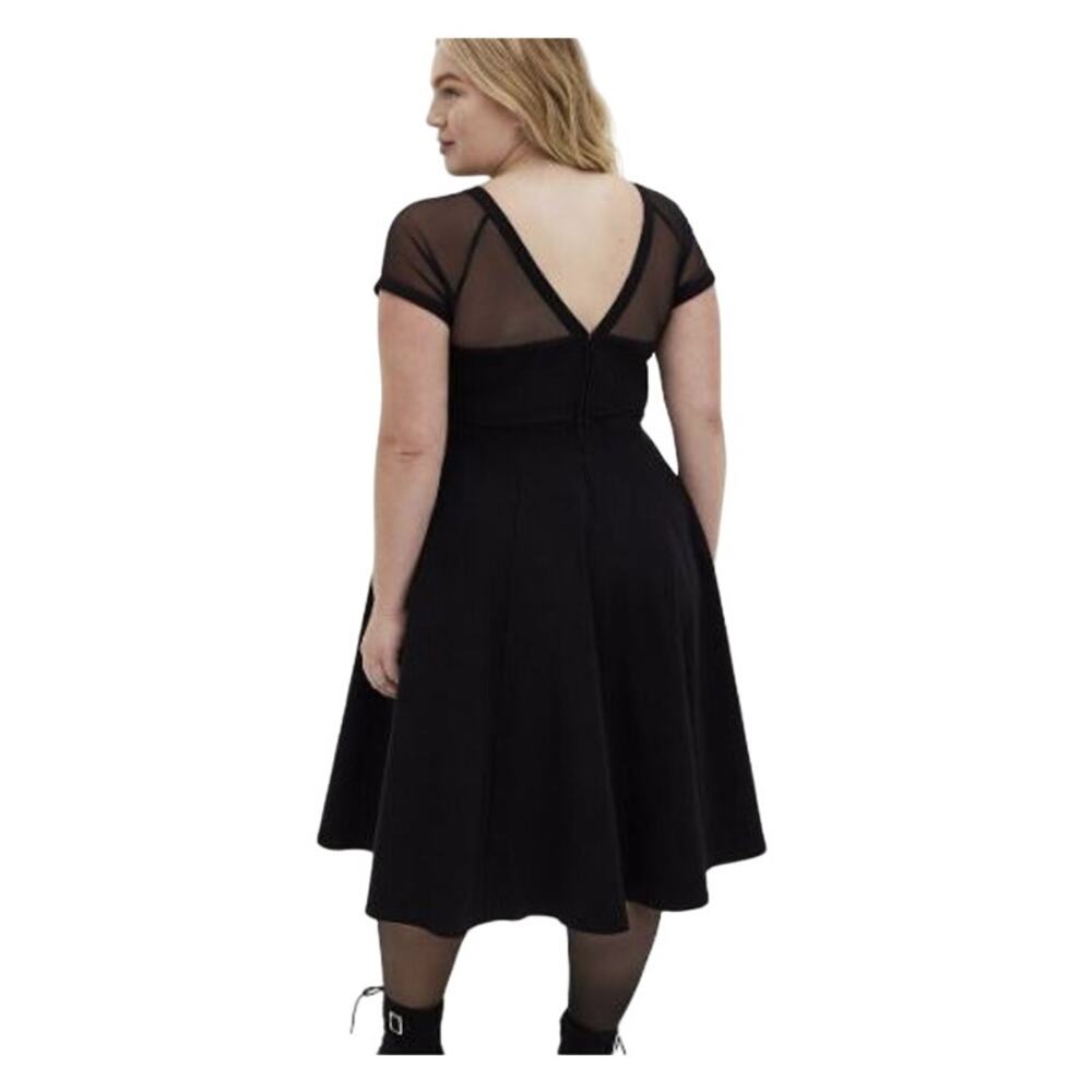 Torrid NWT Black Illusion Mesh Skater Dress Swing‎ Skirt (22) - Picture 2 of 10